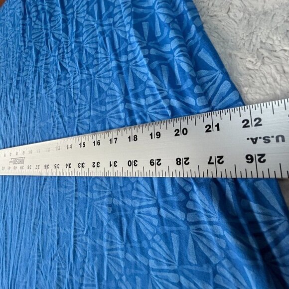 Fresh Produce Emma Dress Short Sleeve Ruched Blue Printed Size Small A-Line - Picture 8 of 9